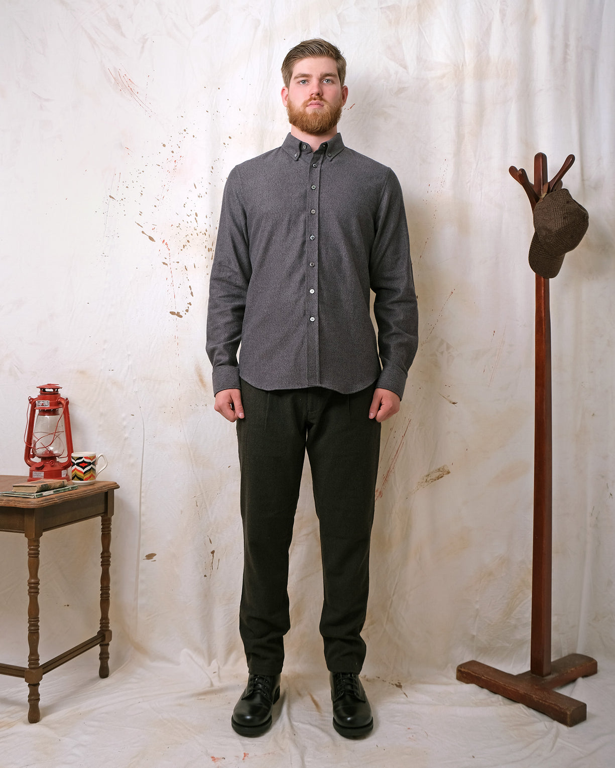 Outclass Flannel Classic Shirt - Grey Twill-Men's Shirts-Brooklyn-Vancouver-Yaletown-Canada