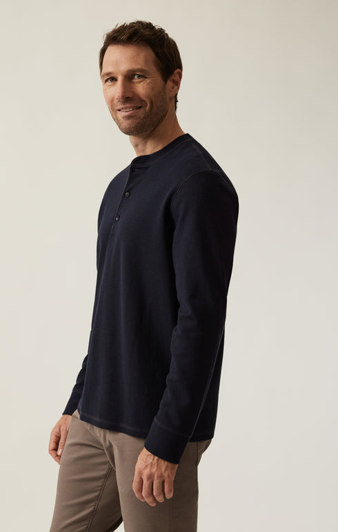 34 Heritage LS Henley Navy-Men's T-Shirts-Brooklyn-Vancouver-Yaletown-Canada
