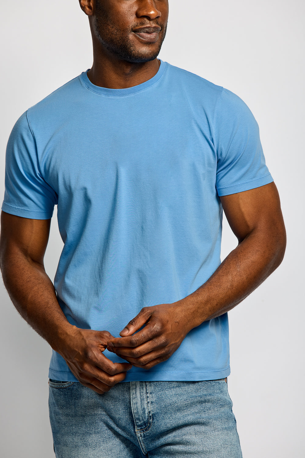 Easy Mondays Crew Neck T Azure-Men's T-Shirts-Brooklyn-Vancouver-Yaletown-Canada