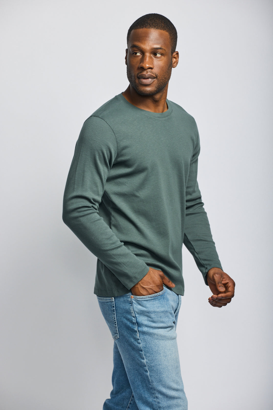 Easy Mondays L/S Crew Slub Shadow-Men's T-Shirts-Brooklyn-Vancouver-Yaletown-Canada