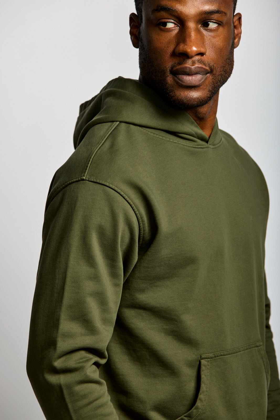 Easy Mondays Organic Cotton Hoodie Army-Men's Sweatshirts-Howard-Surrey-Canada