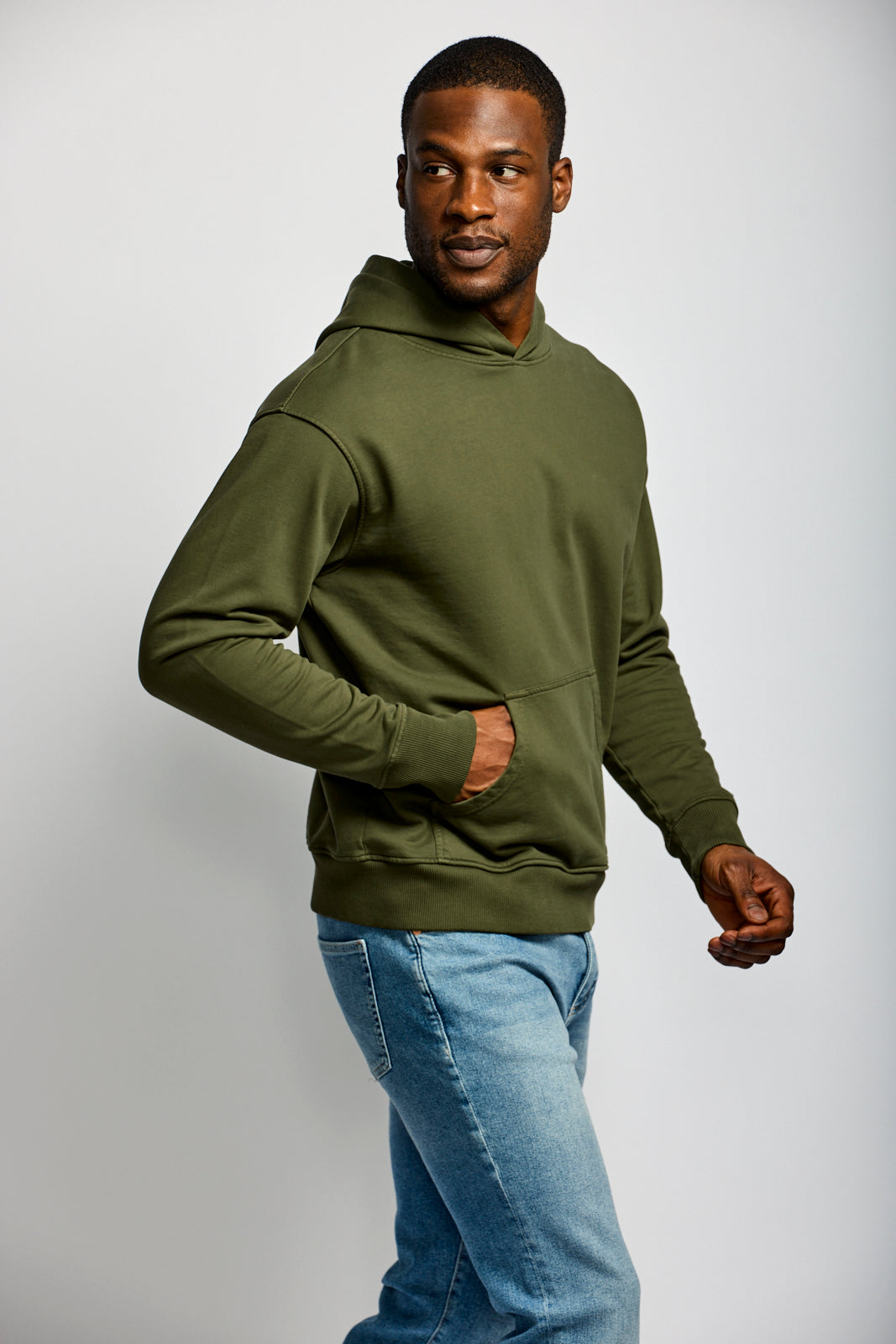 Easy Mondays Organic Cotton Hoodie Army-Men's Sweatshirts-Brooklyn-Vancouver-Yaletown-Canada