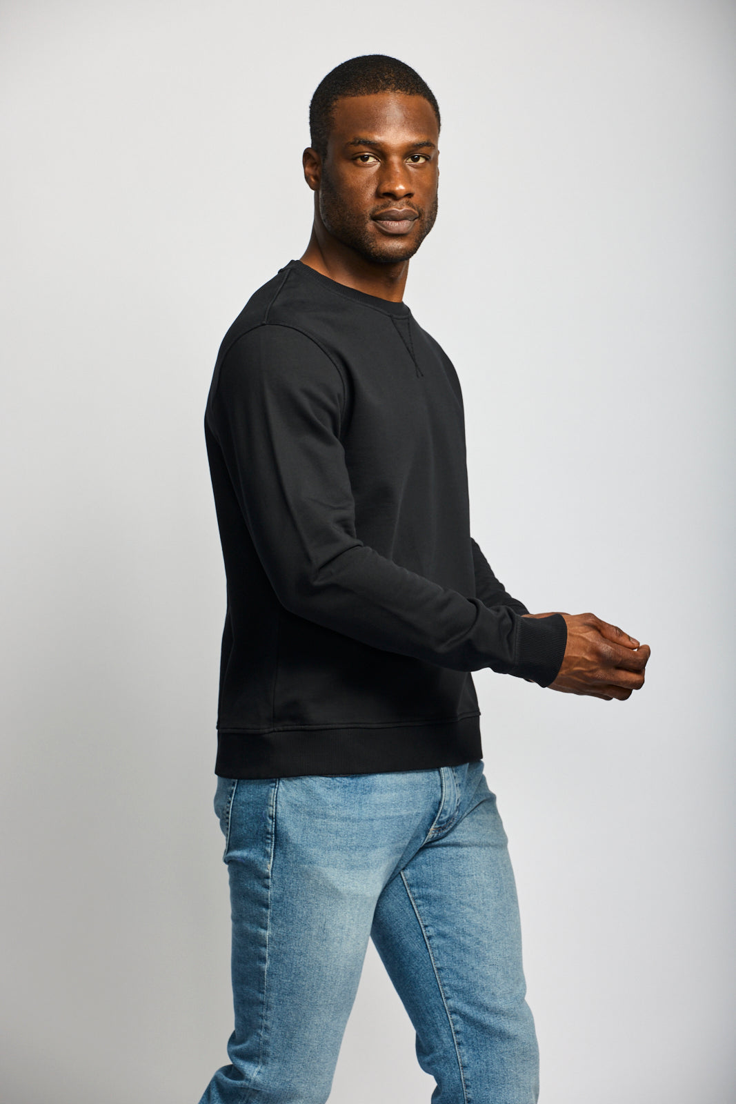 Easy Mondays Organic Cotton Sweatshirt Black-Men's Sweatshirts-Brooklyn-Vancouver-Yaletown-Canada