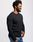 Easy Mondays Long Sleeve Crew Neck T-Shirt - Black-Men's T-Shirts-Brooklyn-Vancouver-Yaletown-Canada
