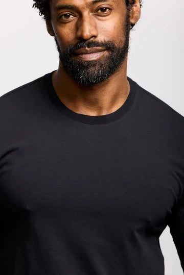 Easy Mondays Long Sleeve Crew Neck T-Shirt - Black-Men's T-Shirts-Brooklyn-Vancouver-Yaletown-Canada