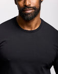 Easy Mondays Long Sleeve Crew Neck T-Shirt - Black-Men's T-Shirts-Brooklyn-Vancouver-Yaletown-Canada