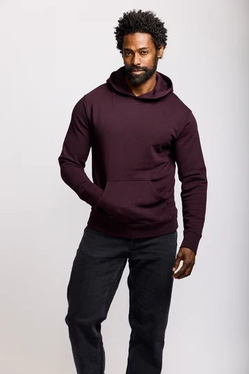 Easy Mondays Slub Cotton Pullover Hoodie - Oxblood-Men's Sweatshirts-Brooklyn-Vancouver-Yaletown-Canada