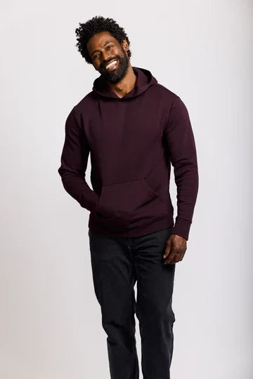 Easy Mondays Slub Cotton Pullover Hoodie - Oxblood-Men's Sweatshirts-Brooklyn-Vancouver-Yaletown-Canada