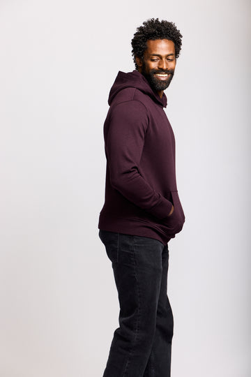 Easy Mondays Slub Cotton Pullover Hoodie - Oxblood-Men's Sweatshirts-Brooklyn-Vancouver-Yaletown-Canada