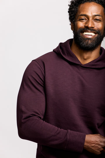 Easy Mondays Slub Cotton Pullover Hoodie - Oxblood-Men's Sweatshirts-Brooklyn-Vancouver-Yaletown-Canada