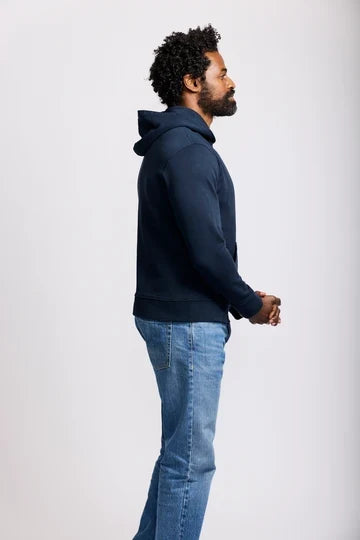 Easy Mondays Slub Cotton Pullover Hoodie - Navy-Men's Sweatshirts-Brooklyn-Vancouver-Yaletown-Canada