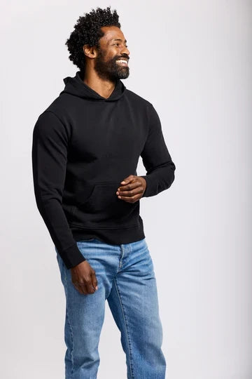 Easy Mondays Slub Cotton Pullover Hoodie - Black-Men's Sweatshirts-Brooklyn-Vancouver-Yaletown-Canada
