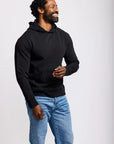Easy Mondays Slub Cotton Pullover Hoodie - Black-Men's Sweatshirts-Brooklyn-Vancouver-Yaletown-Canada