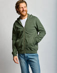 Easy Mondays Slub Cotton Zip Hoodie Thyme-Men's Sweatshirts-Brooklyn-Vancouver-Yaletown-Canada