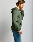 Easy Mondays Slub Cotton Zip Hoodie Thyme-Men's Sweatshirts-Brooklyn-Vancouver-Yaletown-Canada