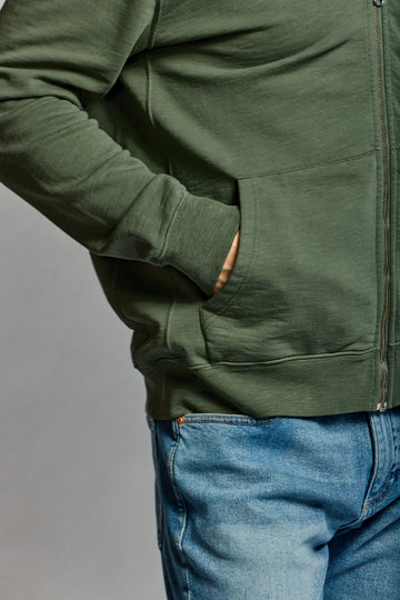 Easy Mondays Slub Cotton Zip Hoodie Thyme-Men's Sweatshirts-Brooklyn-Vancouver-Yaletown-Canada