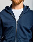 Easy Mondays Slub Cotton Zip Hoodie Navy-Men's Sweatshirts-Brooklyn-Vancouver-Yaletown-Canada
