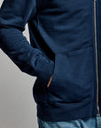 Easy Mondays Slub Cotton Zip Hoodie Navy-Men's Sweatshirts-Brooklyn-Vancouver-Yaletown-Canada