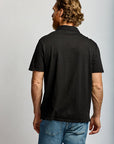 Easy Mondays Slub Cotton Polo Black-Men's T-Shirts-Brooklyn-Vancouver-Yaletown-Canada