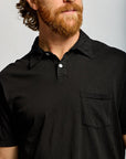 Easy Mondays Slub Cotton Polo Black-Men's T-Shirts-Brooklyn-Vancouver-Yaletown-Canada