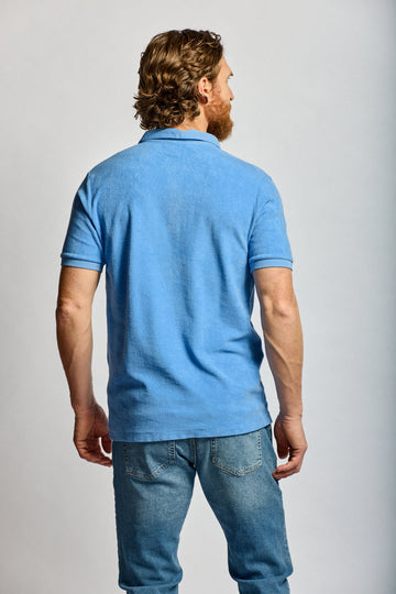 Easy Mondays Towel Terry Polo Azure-Men's T-Shirts-Brooklyn-Vancouver-Yaletown-Canada