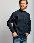 Easy Mondays Stretch Poplin Shirt Navy-Men's Shirts-Brooklyn-Vancouver-Yaletown-Canada