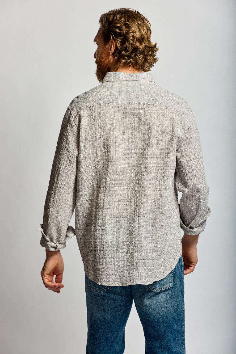 Easy Mondays Crinkle Button Down Stone-Men's Shirts-Howard-Surrey-Canada