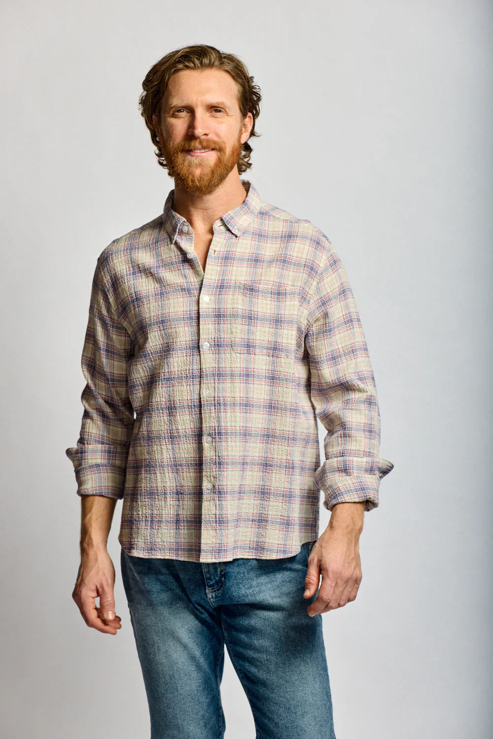 Easy Mondays Crinkle Button Down Carousel-Men's Shirts-Howard-Surrey-Canada