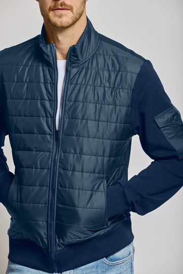 Easy Mondays Quilted Nylon Jacket Navy-Men&#39;s Jackets-Brooklyn-Vancouver-Yaletown-Canada