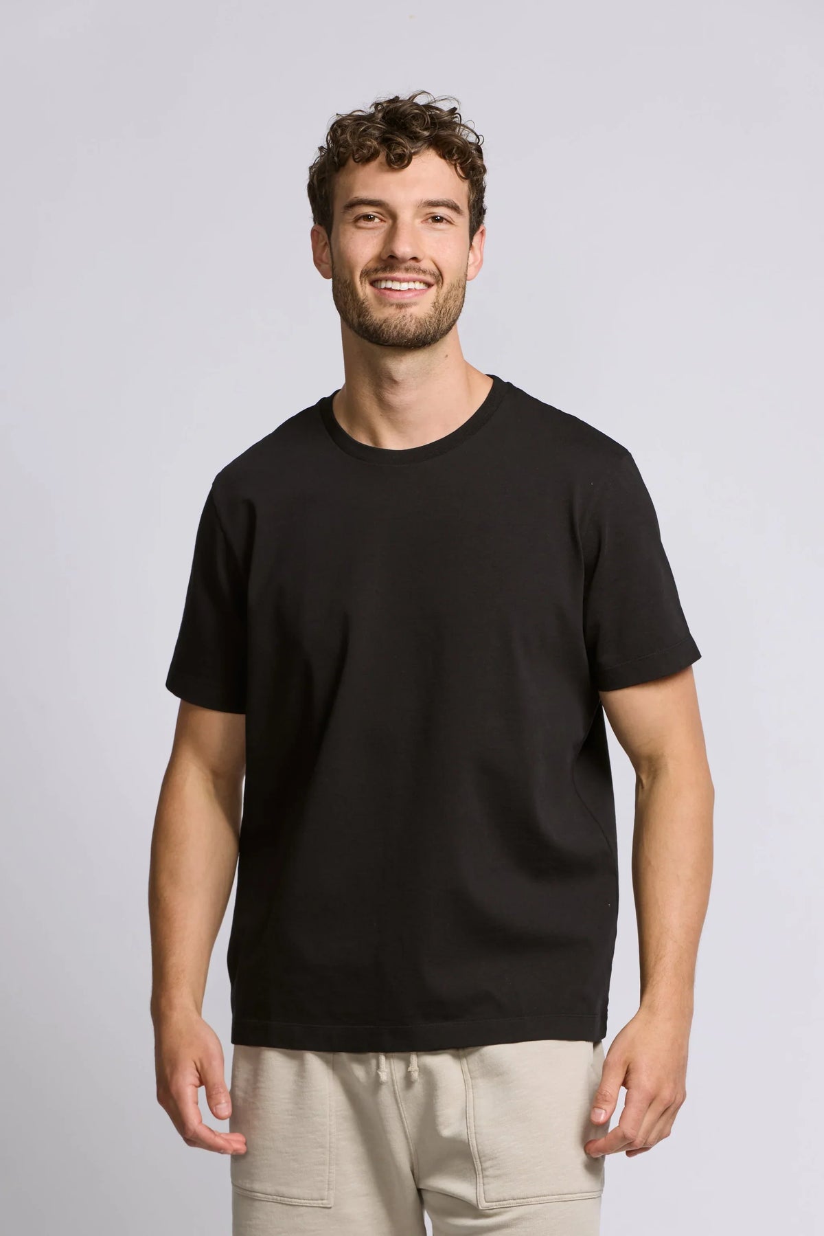 Easy Mondays Heavyweight Crew Neck T-Shirt - Black-Men's T-Shirts-Brooklyn-Vancouver-Yaletown-Canada
