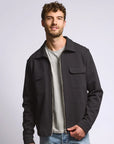 Easy Mondays Diagonal Zip Up Jacket - Black-Men's Jackets-Brooklyn-Vancouver-Yaletown-Canada