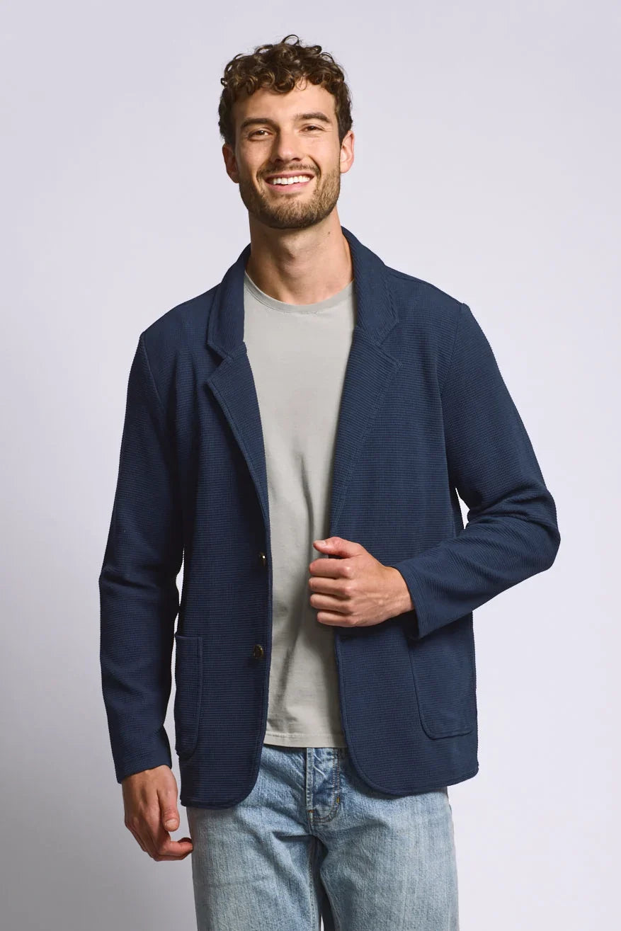 Easy Mondays Everyday Blazer Waffle - Navy-Men's Blazers-Brooklyn-Vancouver-Yaletown-Canada