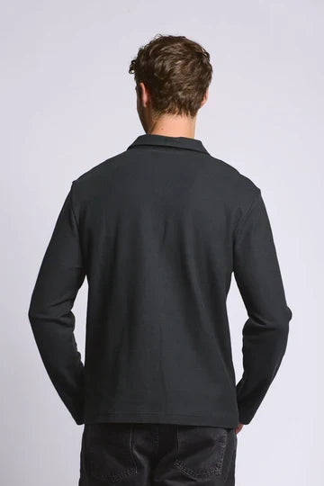 Easy Mondays Long Sleeve Pique Polo - Everglade-Men's T-Shirts-Brooklyn-Vancouver-Yaletown-Canada