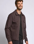 Easy Mondays Diagonal Zip Up Jacket - Espresso-Men's Jackets-Brooklyn-Vancouver-Yaletown-Canada