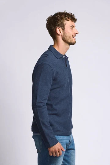 Easy Mondays Long Sleeve Pique Polo - Abyss-Men's T-Shirts-Brooklyn-Vancouver-Yaletown-Canada
