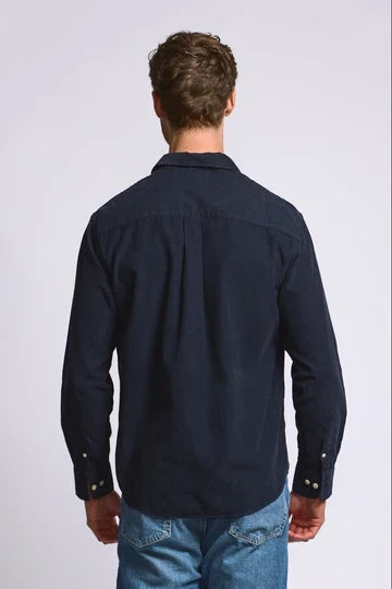 Easy Mondays Micro Corduroy Shirt - Navy-Men's Shirts-Brooklyn-Vancouver-Yaletown-Canada