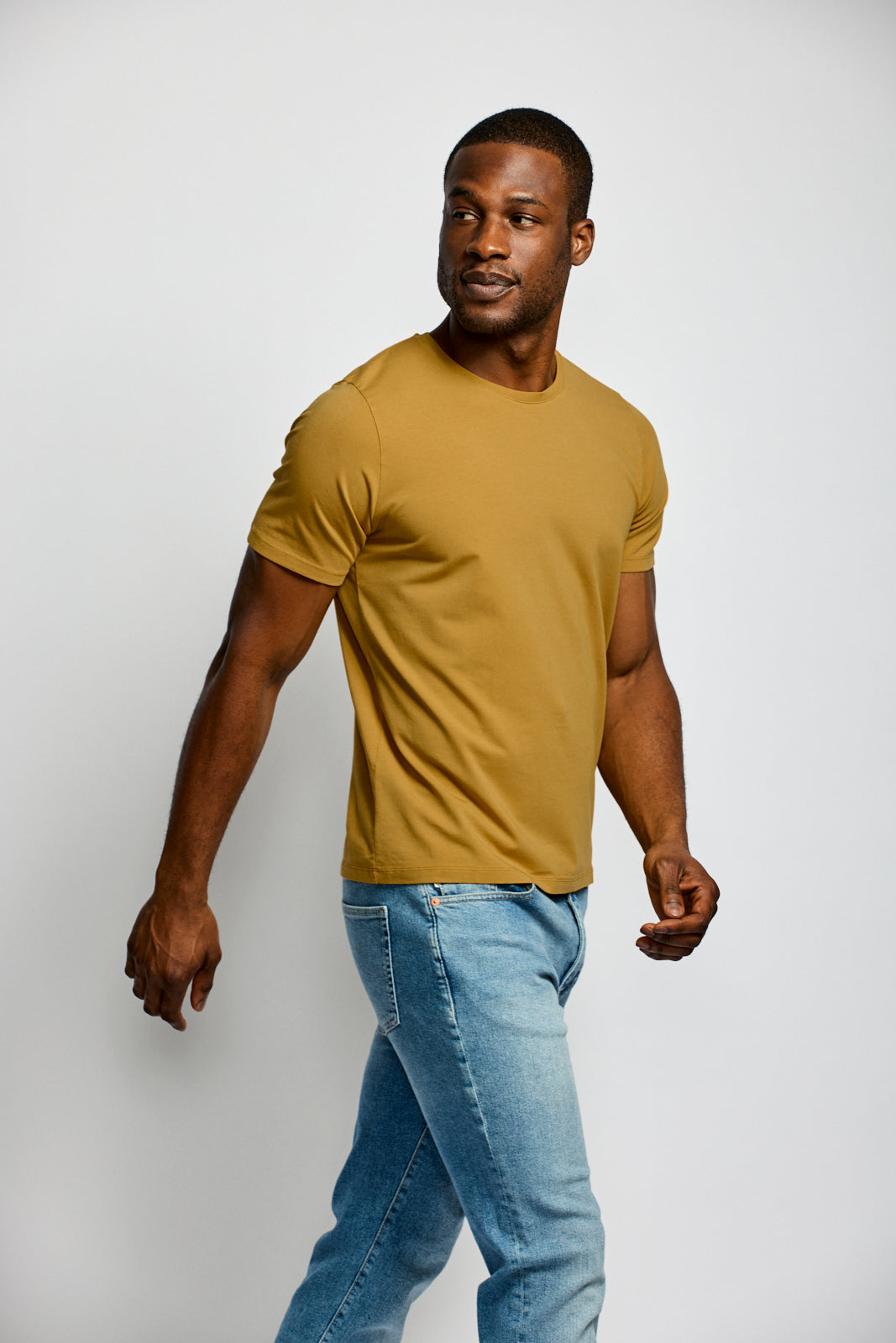 Easy Mondays Crew Neck Mustard-Men's T-Shirts-Brooklyn-Vancouver-Yaletown-Canada
