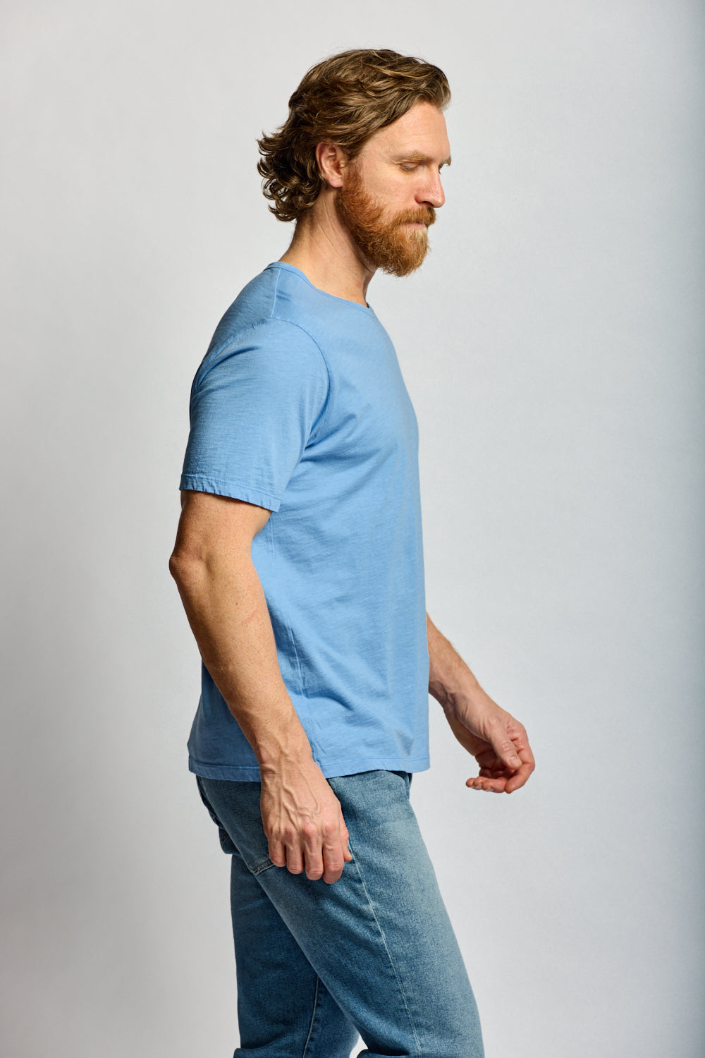 Easy Mondays Slub Cotton T Azure-Men's T-Shirts-Brooklyn-Vancouver-Yaletown-Canada