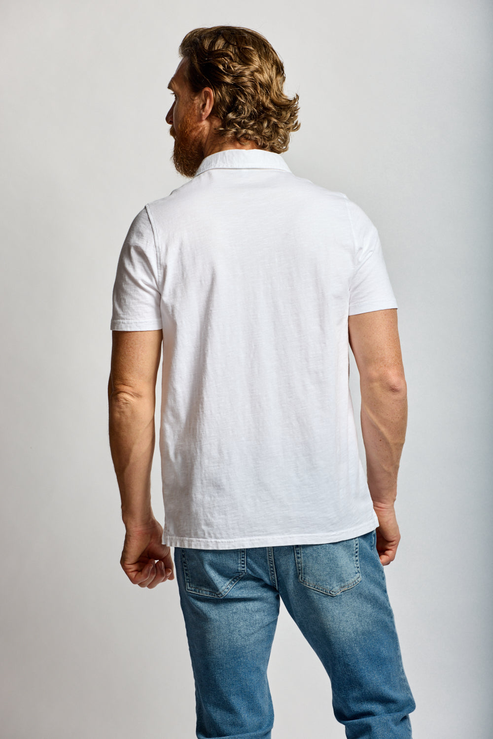Easy Mondays Slub Cotton Polo White-Men's T-Shirts-Brooklyn-Vancouver-Yaletown-Canada