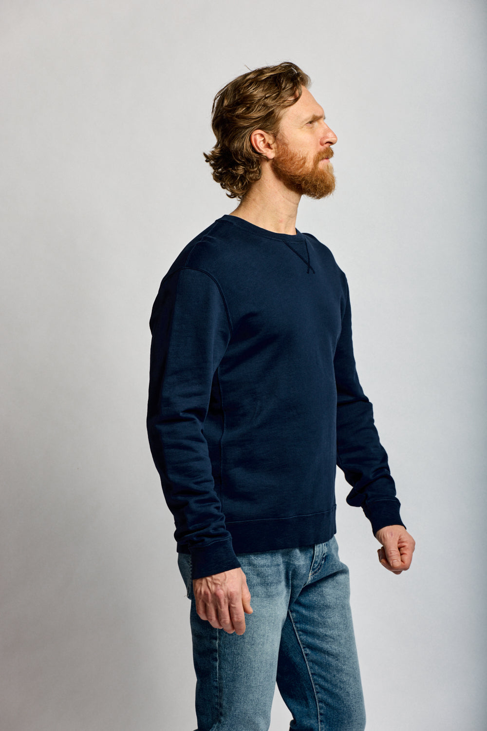 Easy Mondays Slub Cotton Sweatshirt Navy-Men's Sweatshirts-Brooklyn-Vancouver-Yaletown-Canada
