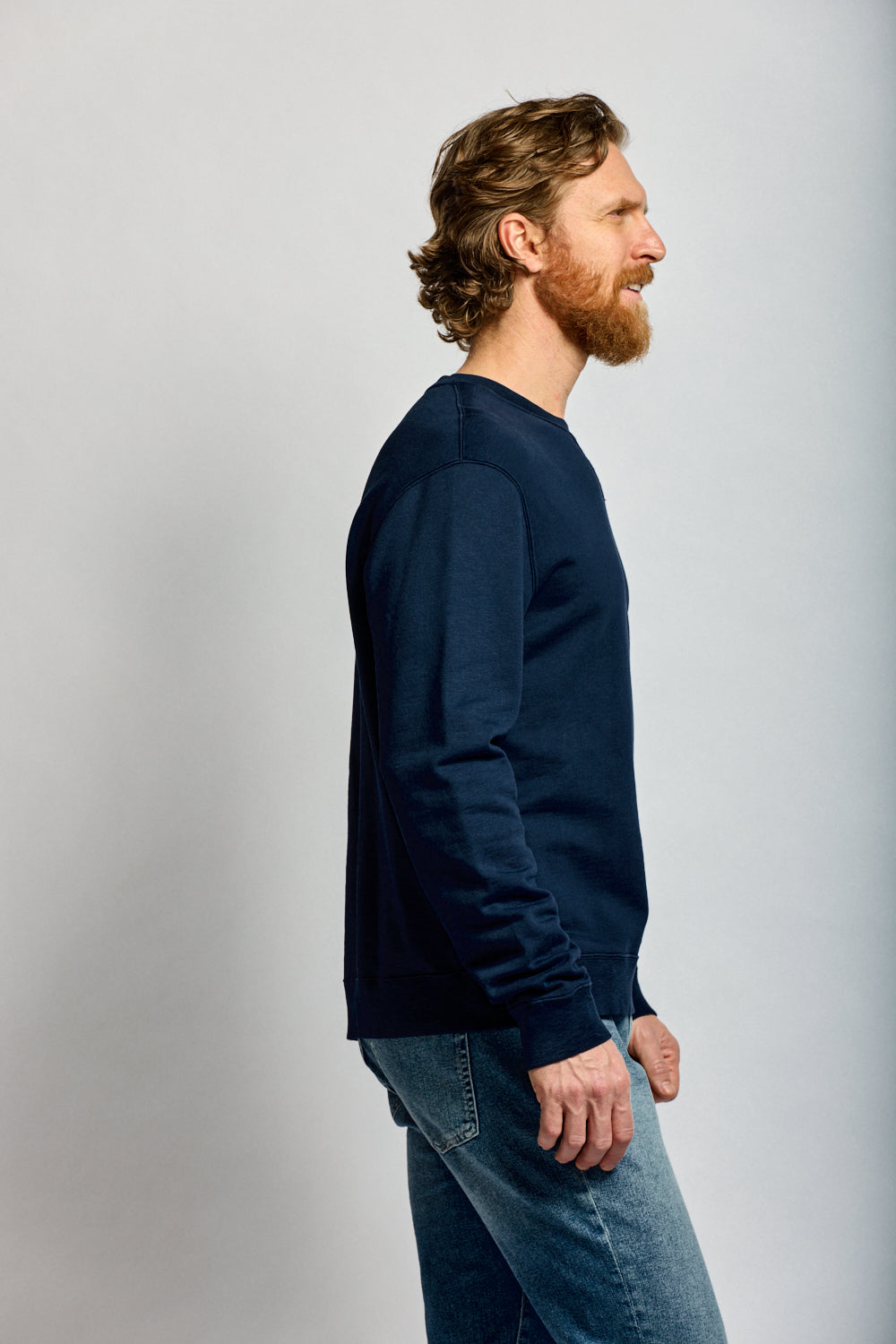 Easy Mondays Slub Cotton Sweatshirt Navy-Men's Sweatshirts-Brooklyn-Vancouver-Yaletown-Canada