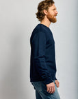 Easy Mondays Slub Cotton Sweatshirt Navy-Men's Sweatshirts-Brooklyn-Vancouver-Yaletown-Canada