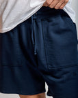 Easy Mondays Slub Cotton Short Navy-Men's Shorts-Brooklyn-Vancouver-Yaletown-Canada