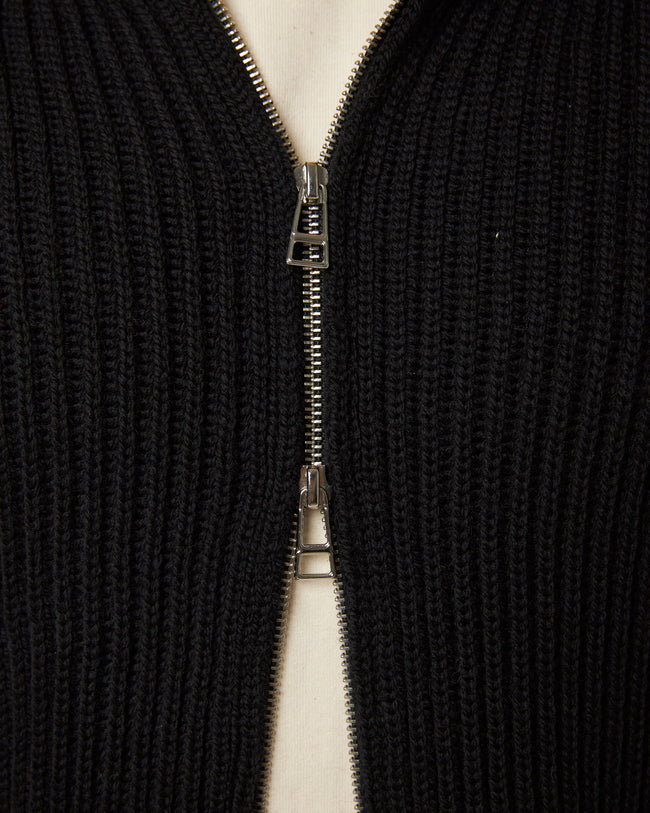 Peregrine Fisherman Cardigan - Black-Men&#39;s Sweaters-Brooklyn-Vancouver-Yaletown-Canada