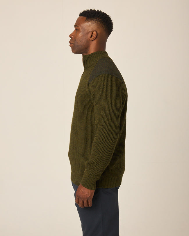 Peregrine Foxton Quarter Zip Jumper - Navy-Men's Sweaters-Brooklyn-Vancouver-Yaletown-Canada