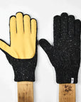 Upstate Stock Ragg Wool Full Finger W/Deerskin FW23-Men's Accessories-M-Black Tweed-Yaletown-Vancouver-Surrey-Canada