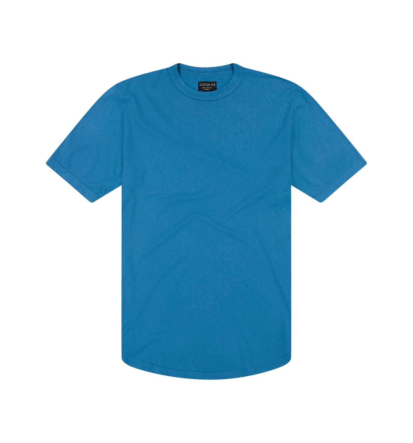 Goodlife Supima Scallop Crew Tee Mykonos Blue-Men&#39;s T-Shirts-Yaletown-Vancouver-Surrey-Canada