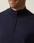 34 Heritage Quarter Zip Sweater Navy-Men's Sweaters-Brooklyn-Vancouver-Yaletown-Canada