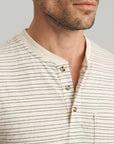 34 Heritage Striped Henley Beige-Men's T-Shirts-Brooklyn-Vancouver-Yaletown-Canada