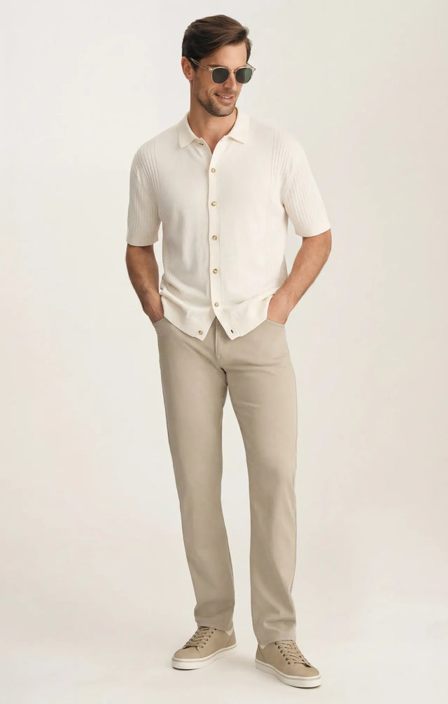 34 Heritage Button Down Sweater Silver Birch-Men's Sweaters-Brooklyn-Vancouver-Yaletown-Canada